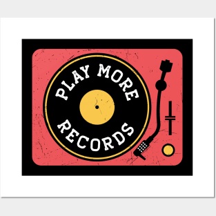 Vintage Play More Records Turntable // Vinyl Record Collector // Vinyl Junkie Music Lover Posters and Art